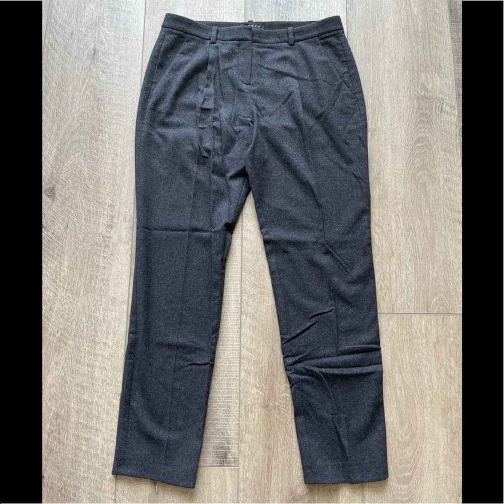 Theory 'Quil C Corbel' Wool Blend Pants in Dark Gray Size 6 AAA